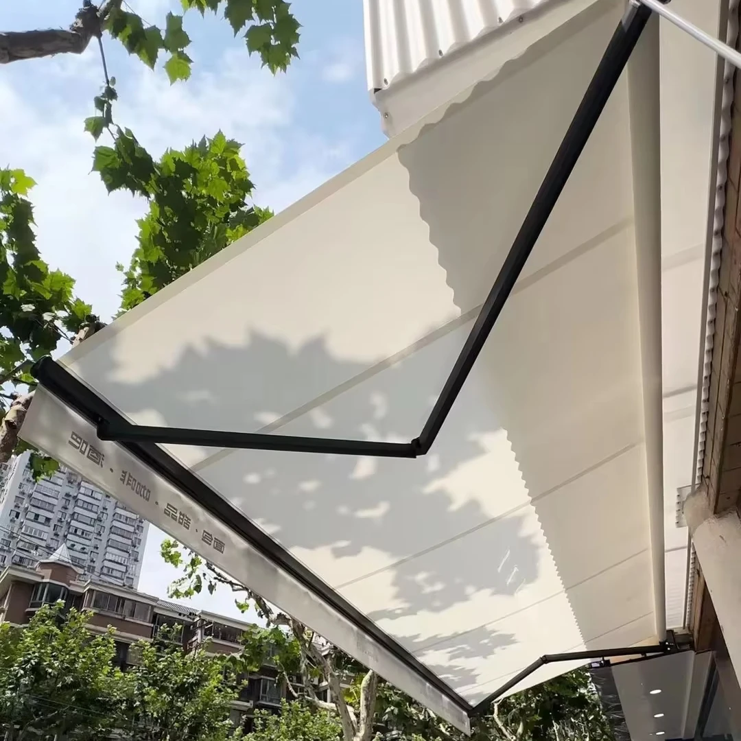 Customizable Motorized Retractable Awning UV Proof Aluminum Frame PVC Electric Window Shade Patio Balcony Sunshade UV Proof UV