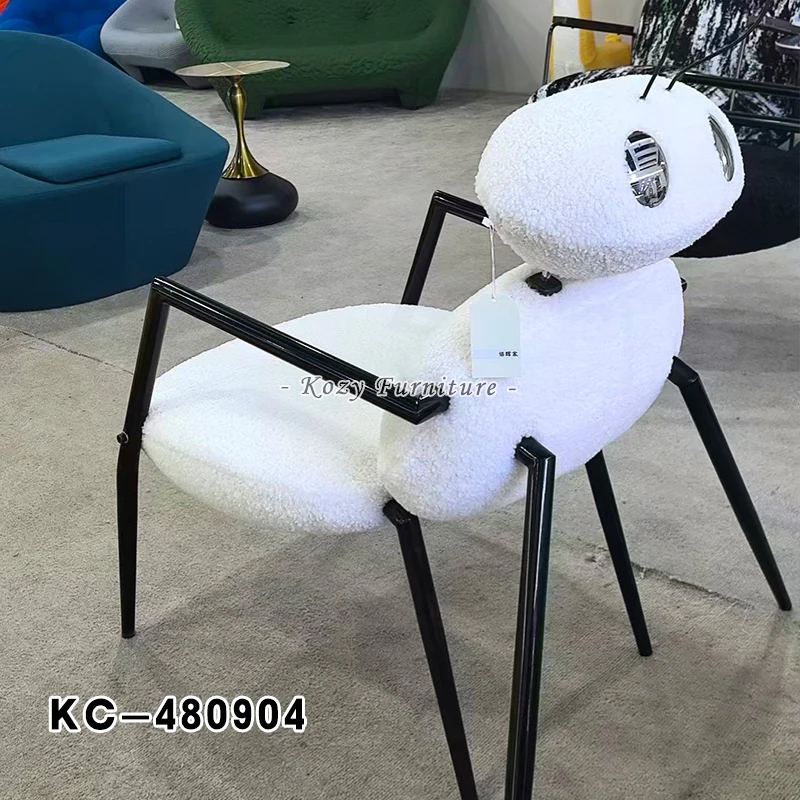 Modern Special Design Wool Roll Iron Steel Leg Ant Shape Living Room Chair