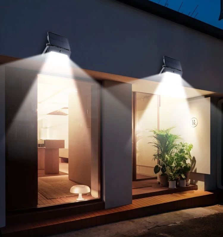 1000 Lumens 40 LED Solar Lights IP65 Waterproof Outdoor Bright Wall Lamp for Porch, Shed, Barn, Garage