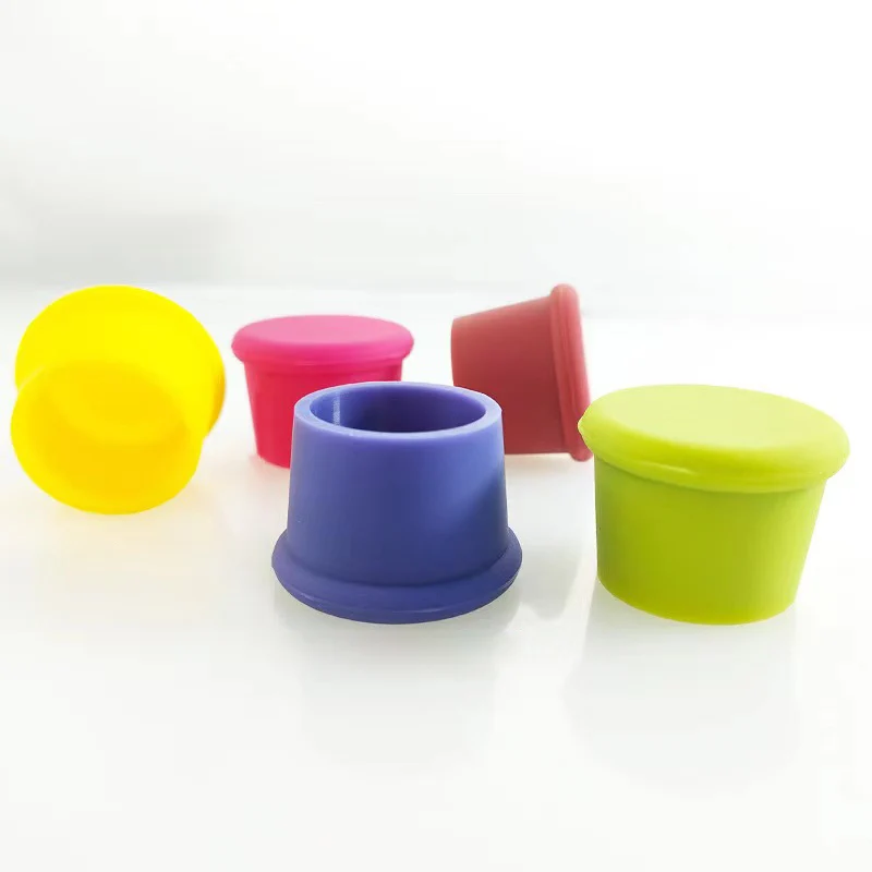Reusable Silicone Wine Stoppers Glass Bottle Covers Champagne Saver Corks Leak Proof Wine Cap for Keep Beverage Fresh Sealed