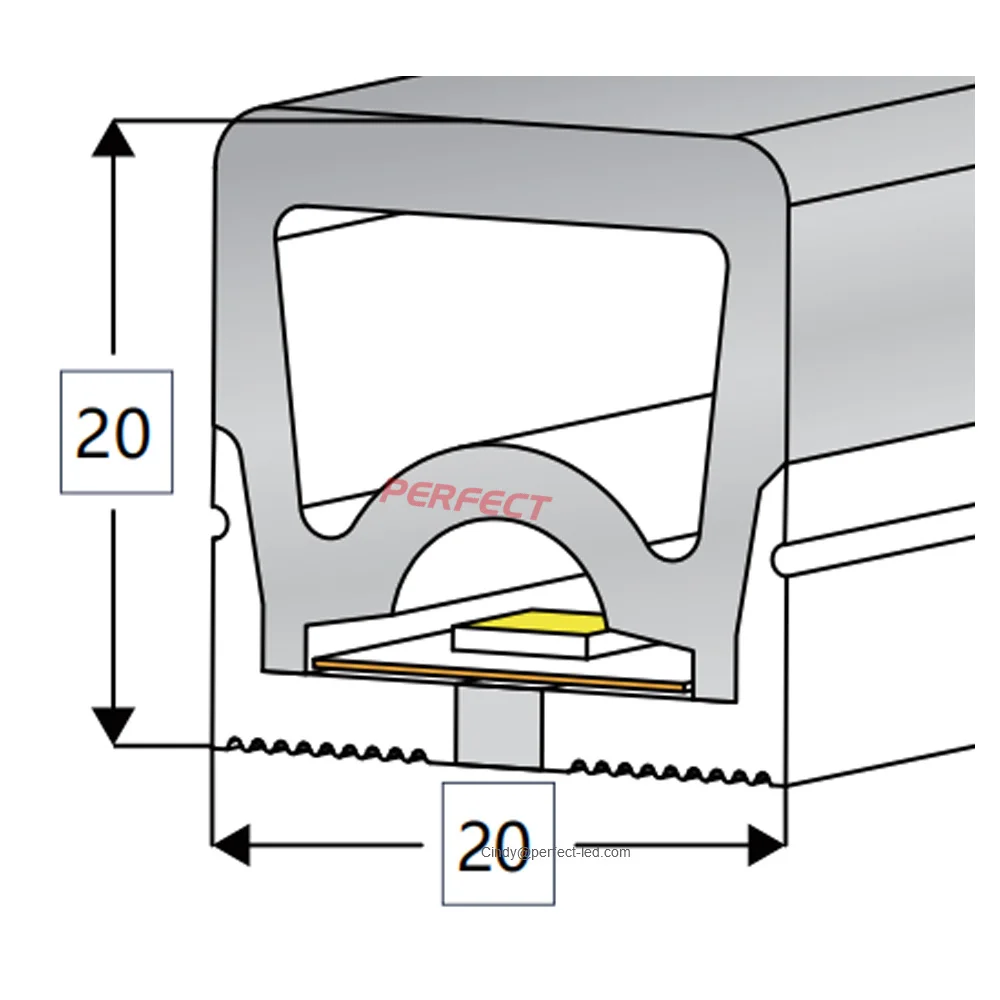 Hot Sale Positive Lighting Flexible Neon strip Light 20*20mm Silicone Neon Tube For 10mm wide led strip