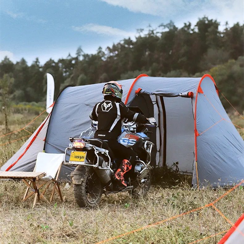 Folding Waterproof Family Motorcycle Cover Outdoor Double Layers Camping Motorcycle Shelter Tent For Sale