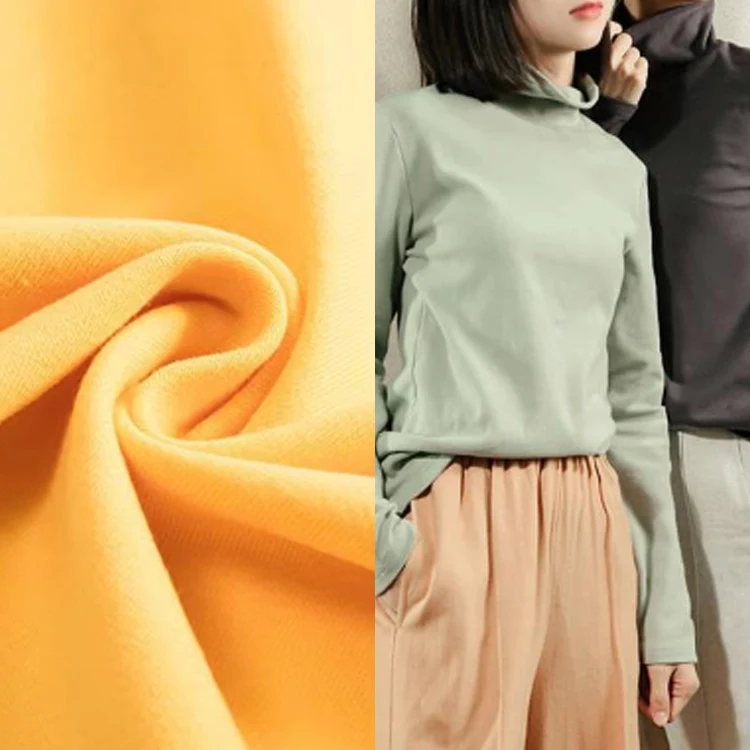 Spring season warm keeping medium weight streetwear crop top t shirt hoodie sweatshirt knit stocklot cotton single jersey fabric