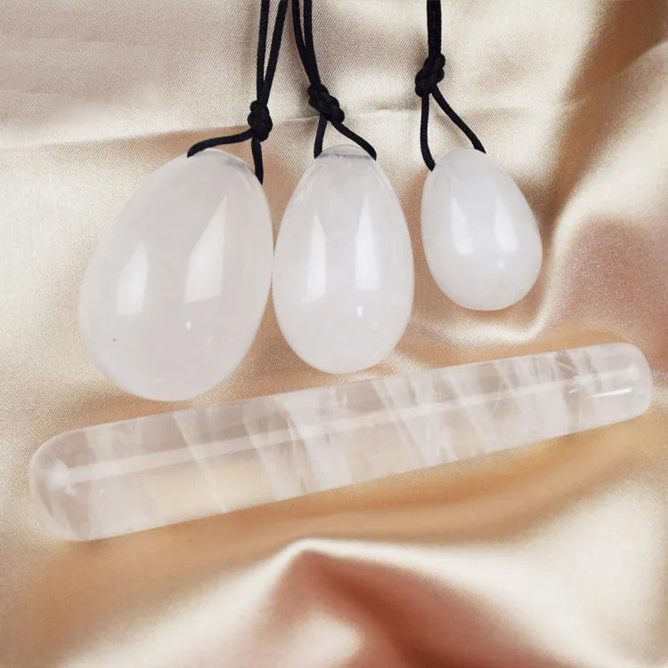 4PCS Sexy Natural Rock Stone Gemstone Rose Quartz Amethyst Aventurine Crystal Vaginal Massage Yoni Egg