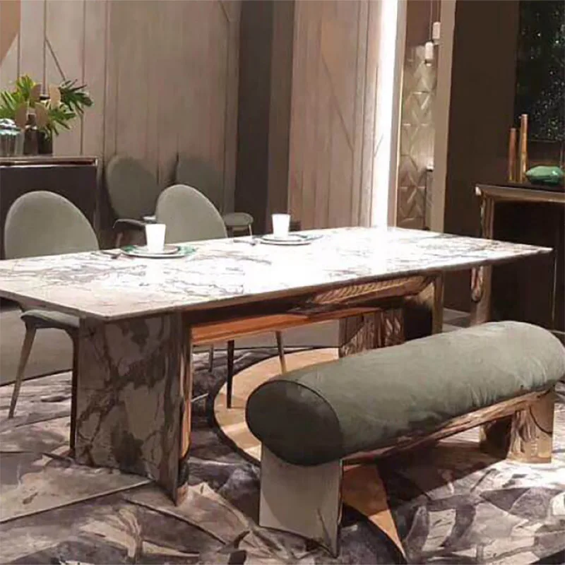 Nordic matble tables set luxury 8 chairs and marble top large extended dining table set 10 seater with chair for  dinning room
