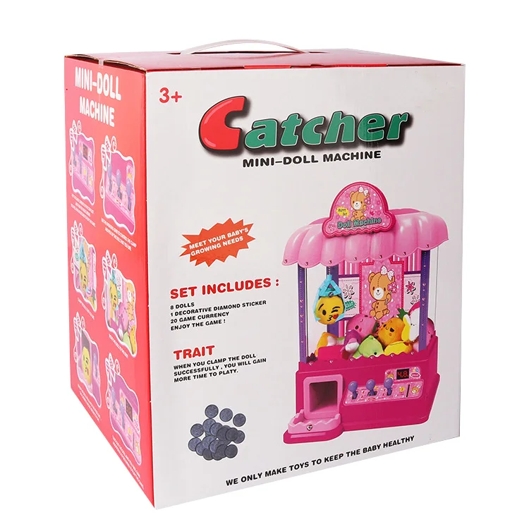 Hot Selling Kids Educational Interactive Mini Claw Crane Game Electric Clip Doll Machine With Light And Sound