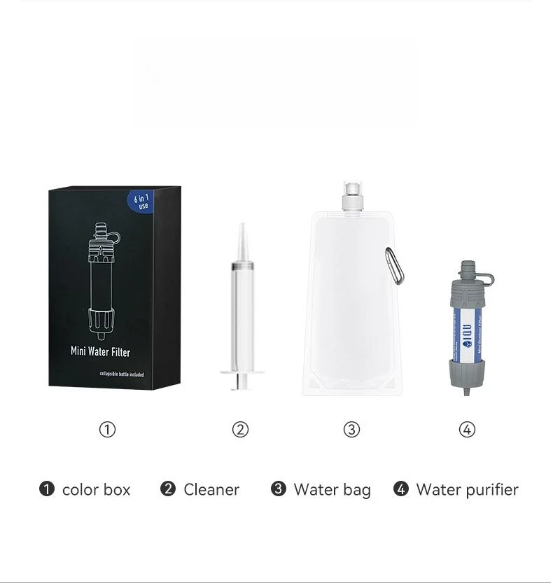 Outdoor Survival Portable Water Filter Straws Water Purifier Camping Hiking Emergency