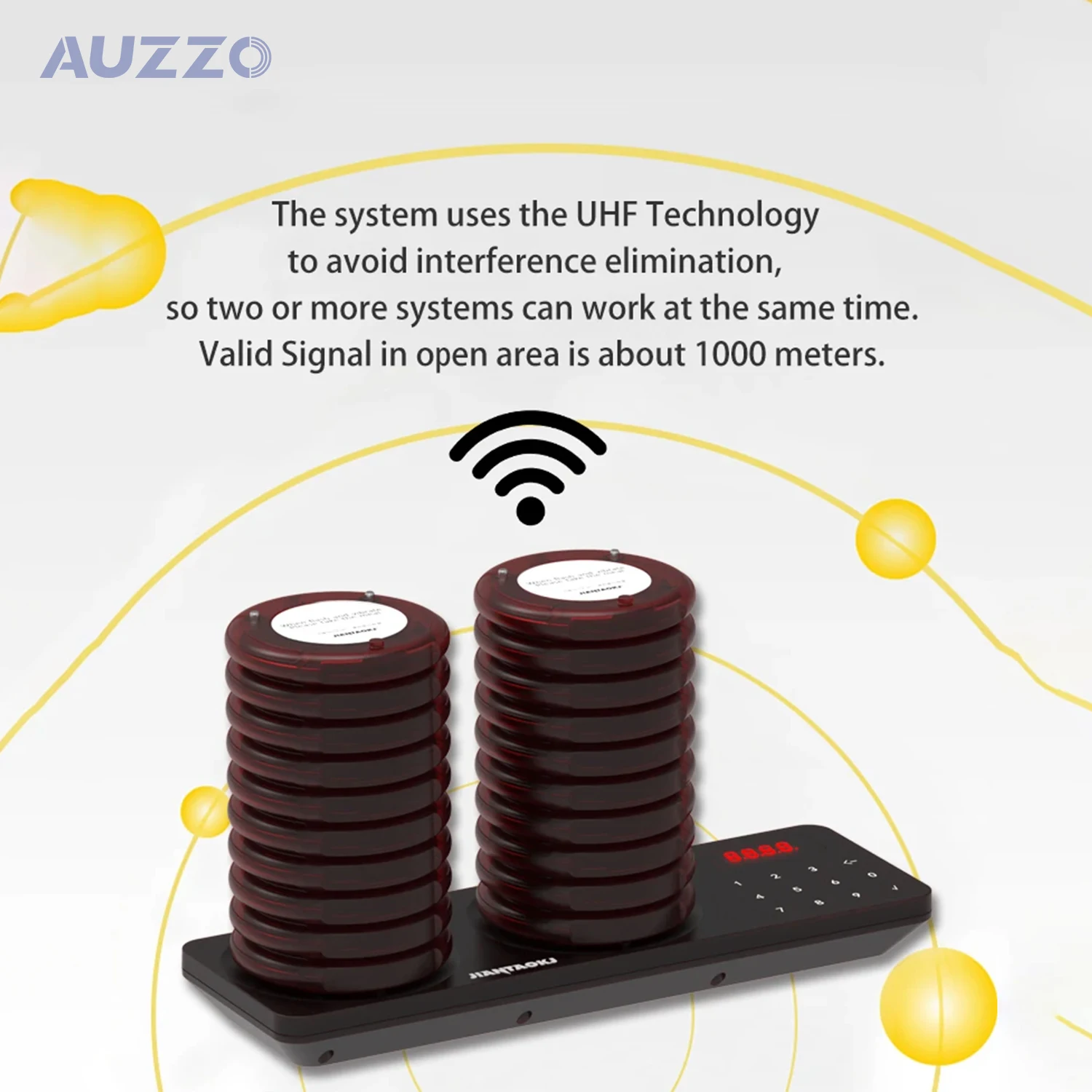 16 Channels Wireless Calling System Restaurant Guest Paging System Restaurant Call Coaster Pagers Guest Waiting Pager