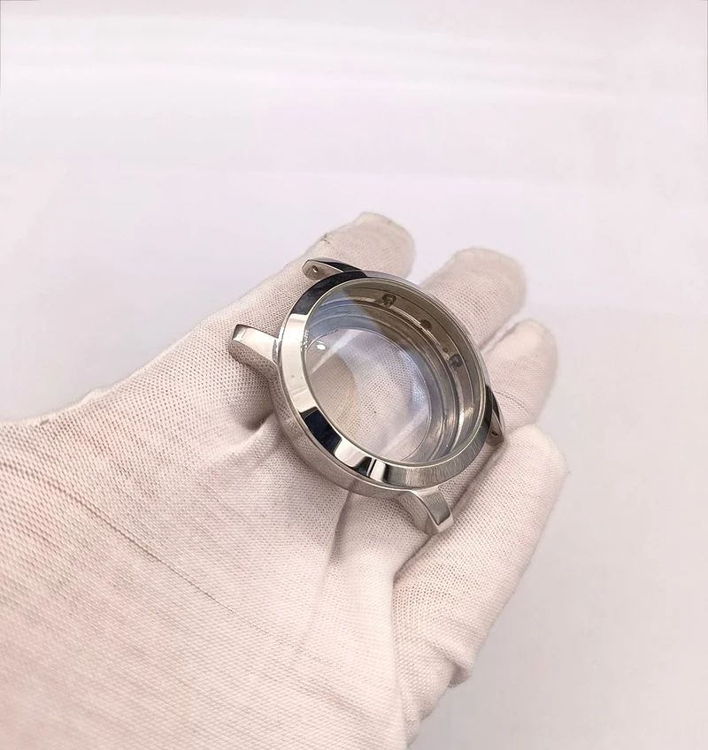 Factory production stainless steel case accessories silver waterproof watch case wholesale