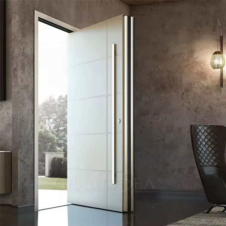 Luxury Design Italian Aluminum Exterior Security Front Modern Entrance Door Black Pivot Doors