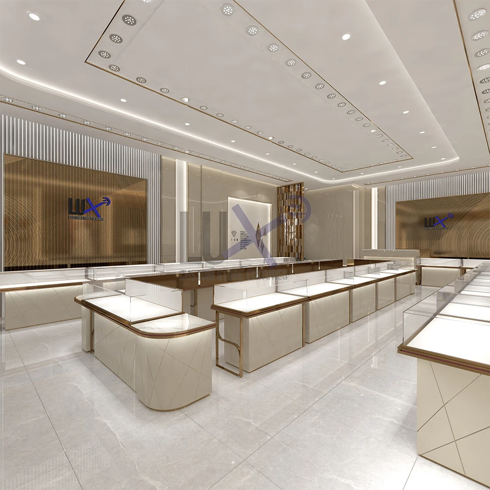 LUX Design Modern Luxury Jewelry Store Display Hot Sale Bespoke Jewelry Display Showcase High Quality Jewelry Display Stand