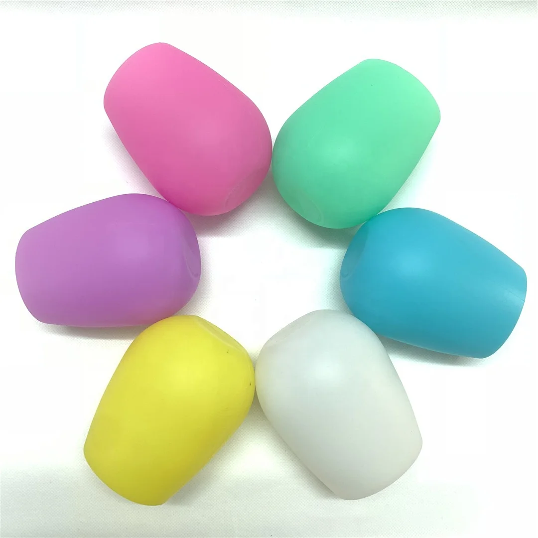Hot Wholesale Food Grade Luminous Unbreakable Tea Drinkware Travel Portable Beer Water Egg Cups Silicone Stemless Wine Glass
