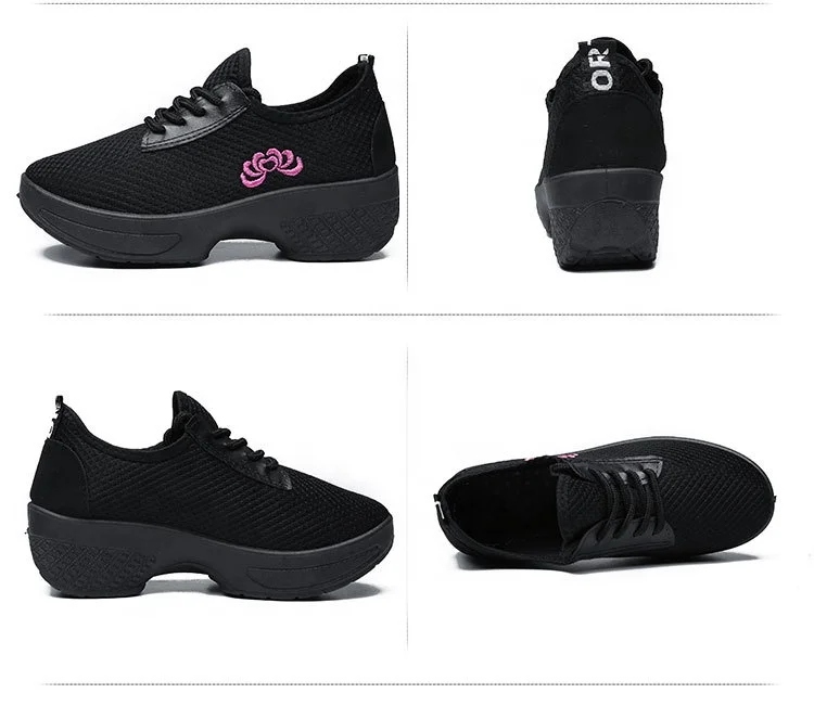 Hot Sale Breathable Black Dance Shoes Exquisite Women Dance Sneakers