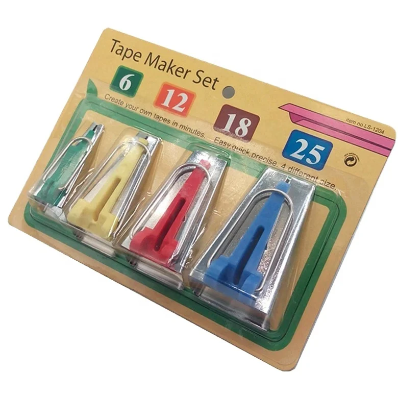 4pcs 6/12/18/25mm High Quality DIY tape maker set for sewing tools