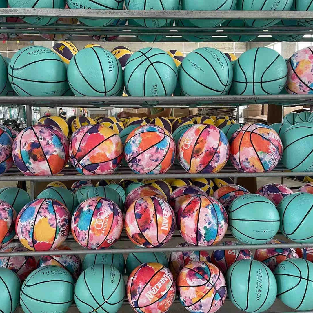 Official size 7 rubber basket custom printed basketball ball with custom logo