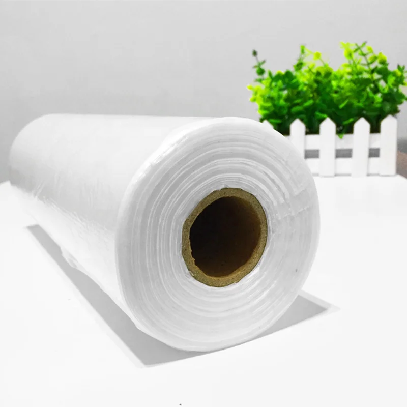 transparent poly HDPE  plastic food grade perforated   bags on roll  for supermarket vegetables fruit packing