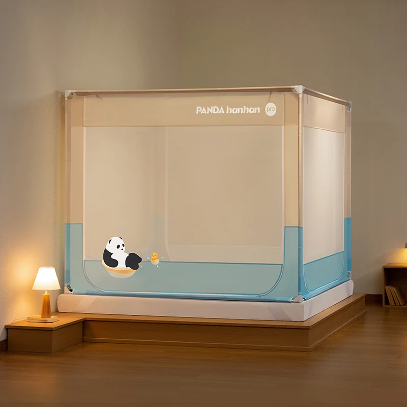 Medoga Cartoon Travel bedrail Bumper Folding Bebe Playpen Barrie General Soft Gate Queen Size Guardrail