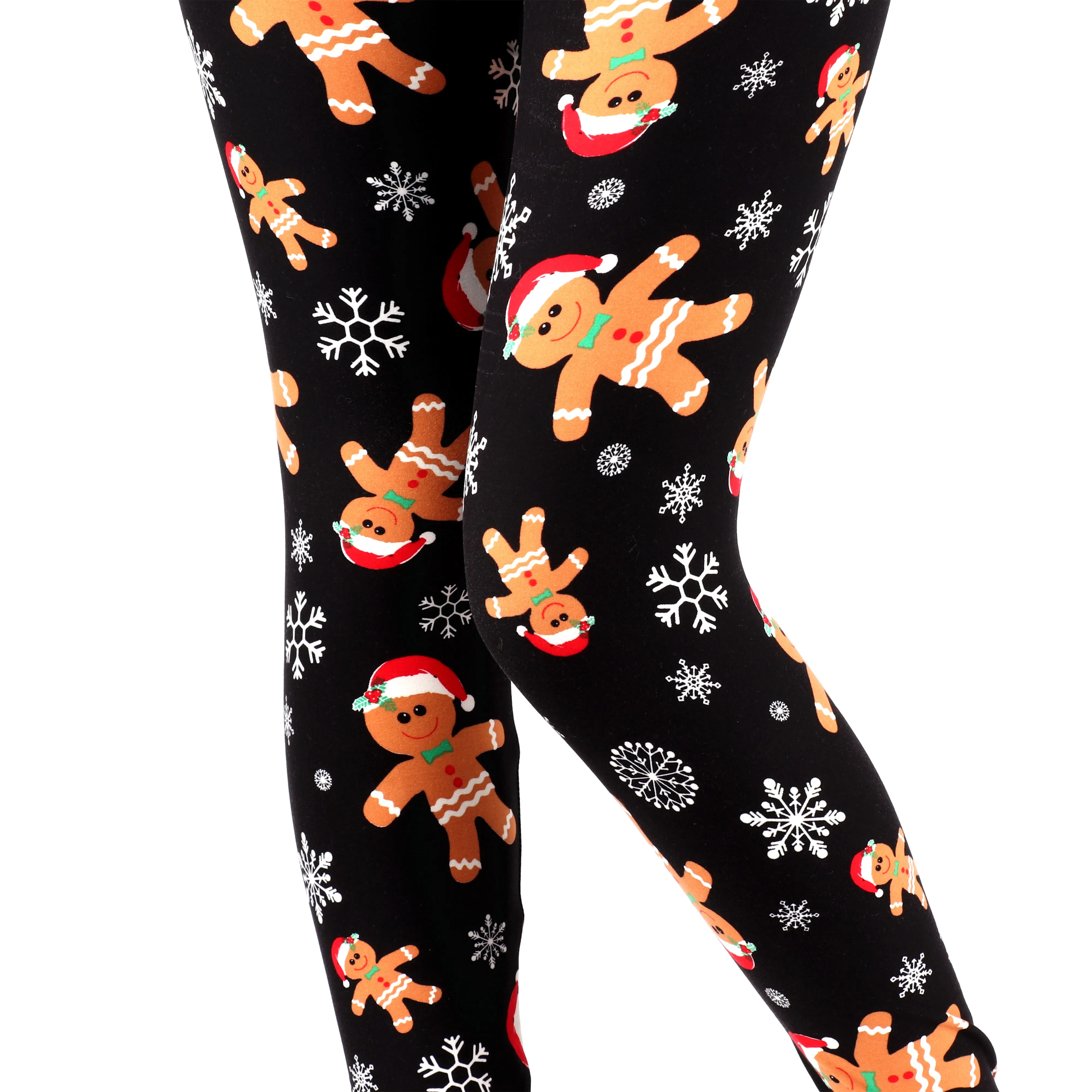 Индивидуальные ярлыки с высокой талией, дизайнерские супер мягкие женские рождественские Имбирные печенья, мужские леггинсы, оптовая продажа