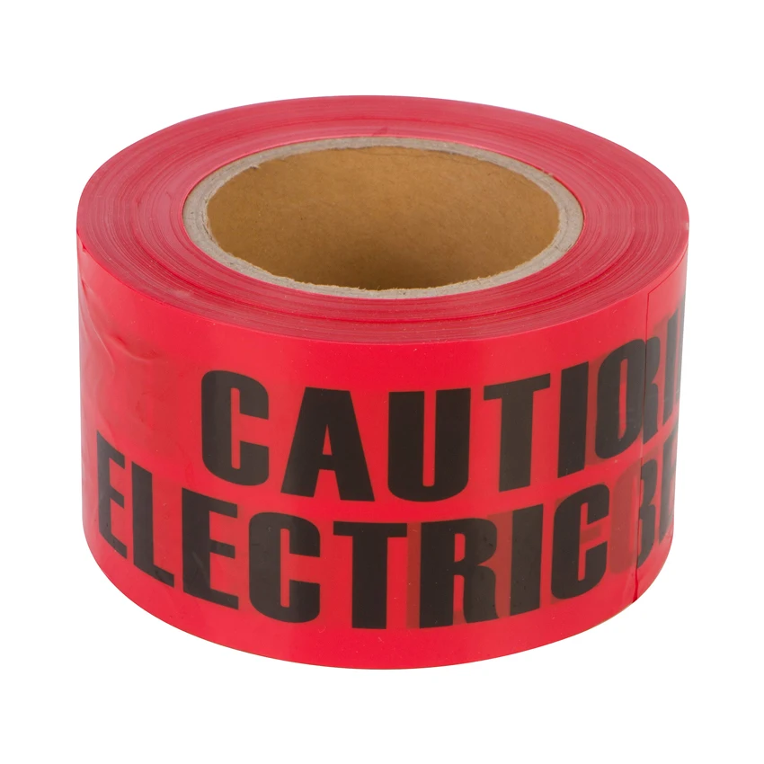 MANCAI Caution Electric Cable Below Warning Tape 12 Inch X 300 Meter Non-Detectable Underground Tape Electric Line Warning Tape
