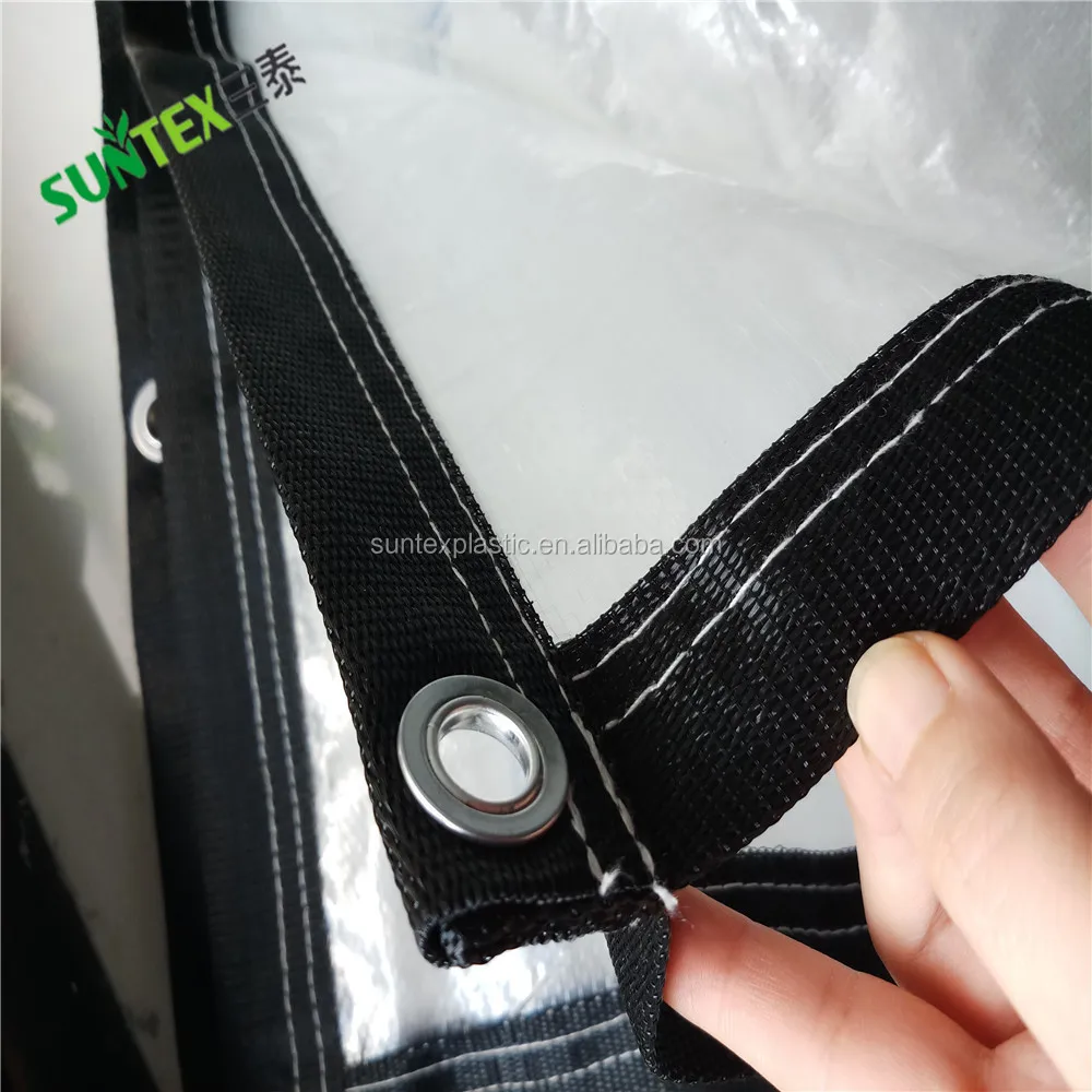 150 Micron Woven hdpe rainproof cover,tear resistance transparent Reinforced plastic sheeting 12m*75m