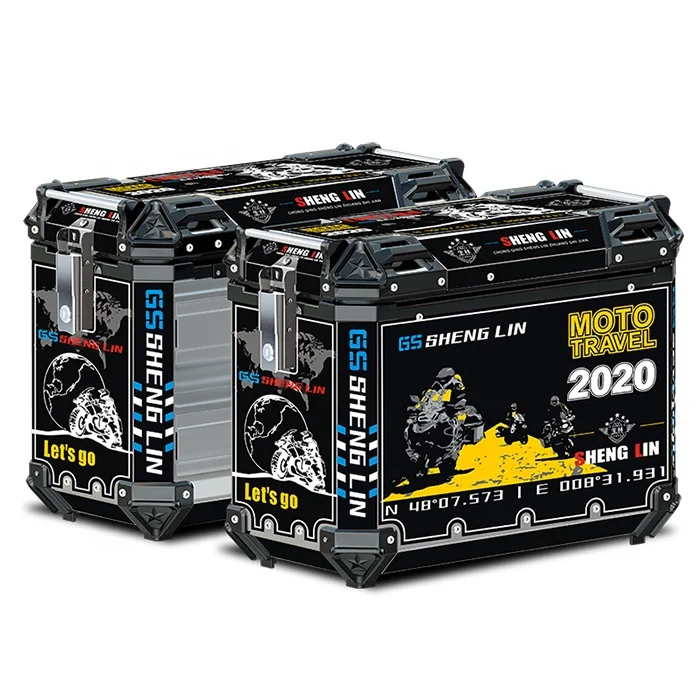 Aluminum Black Side Box Pannier Case For Motorcycle