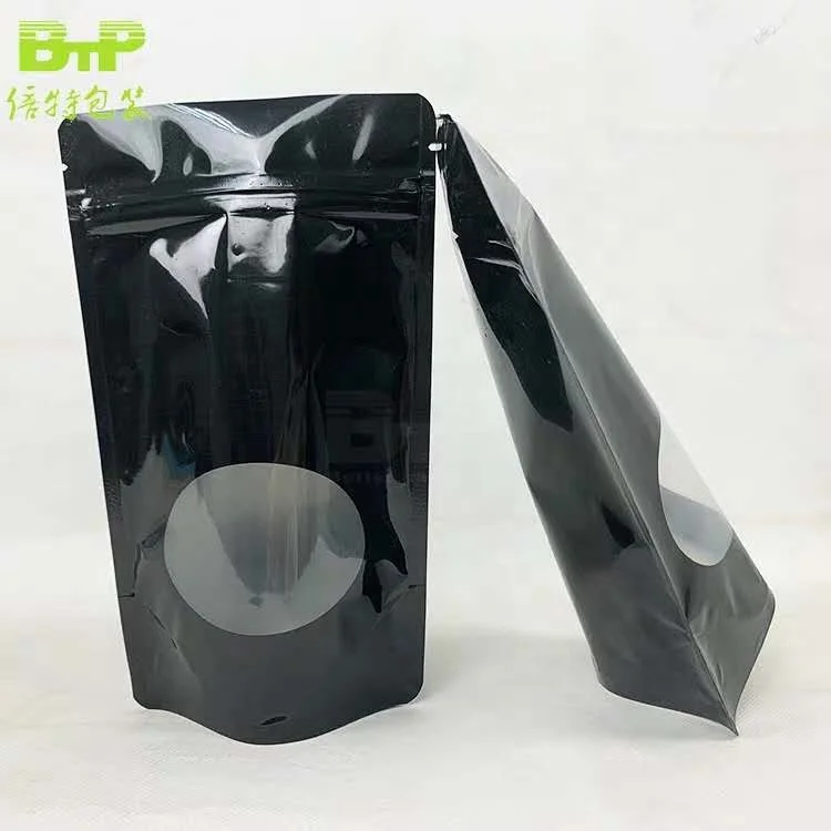 Food Grade Resealable Ziplock Stand up Pouch Waterproof bag with window for Dry Food Tea