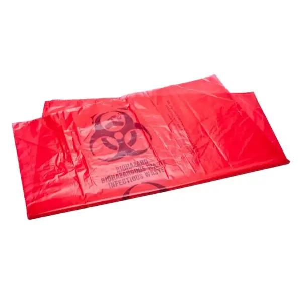 48x58cm1.2 Mil Disposable Stand up Pouch Biohazard Trash Bag for Medical Infectious Waste Gravure Printing Surface Handling