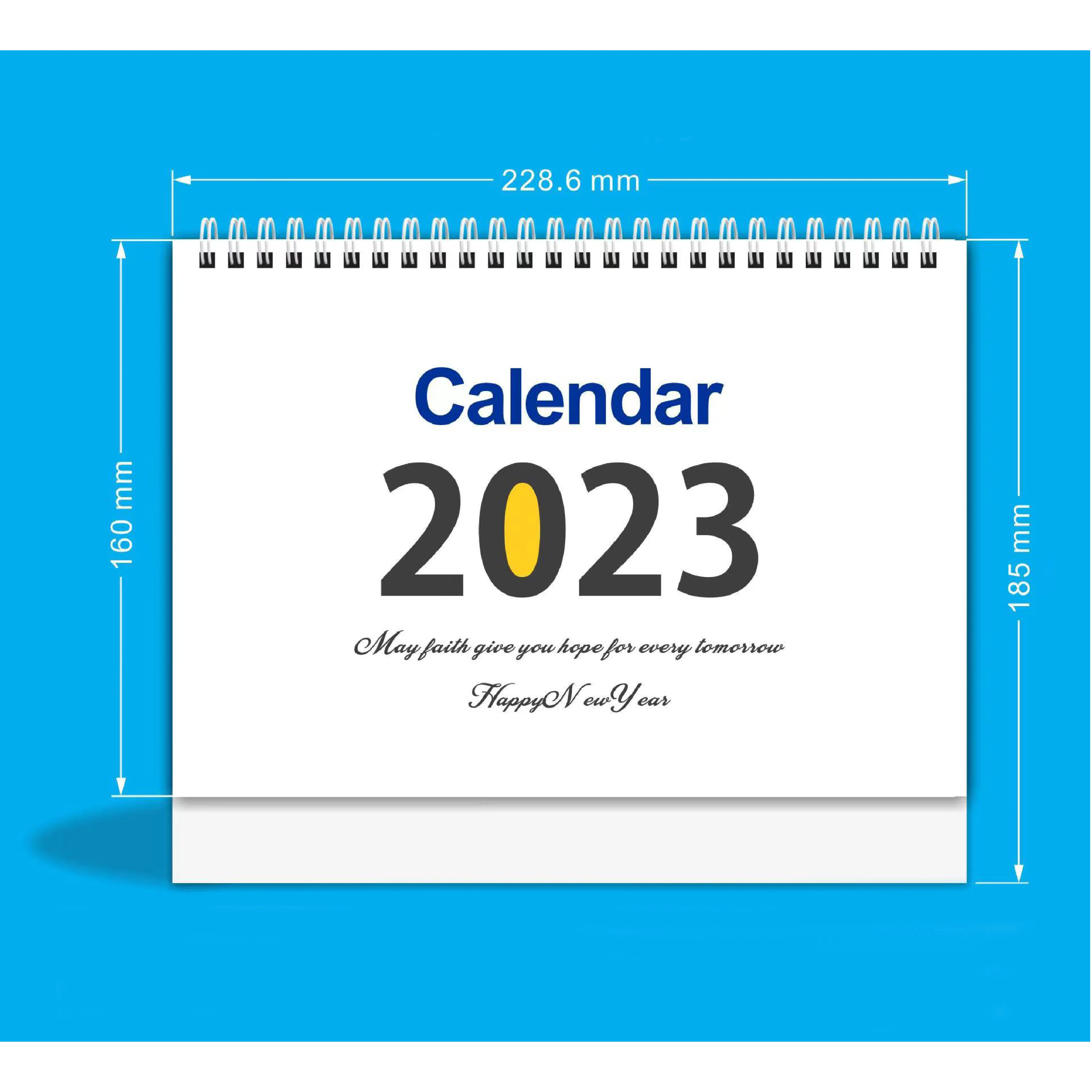 Wholesale Spiral Wire-o Binding Monthly Planner Cheap Stand Flip Cover Desk Custom Print Calendar 2023