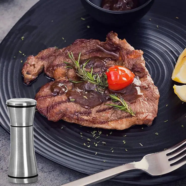 Kitchen Supplies Cooking Tools Salt And Pepper Grinder Mill Manual Stainless Steel Salt Shaker Adjustable Grind Coarseness