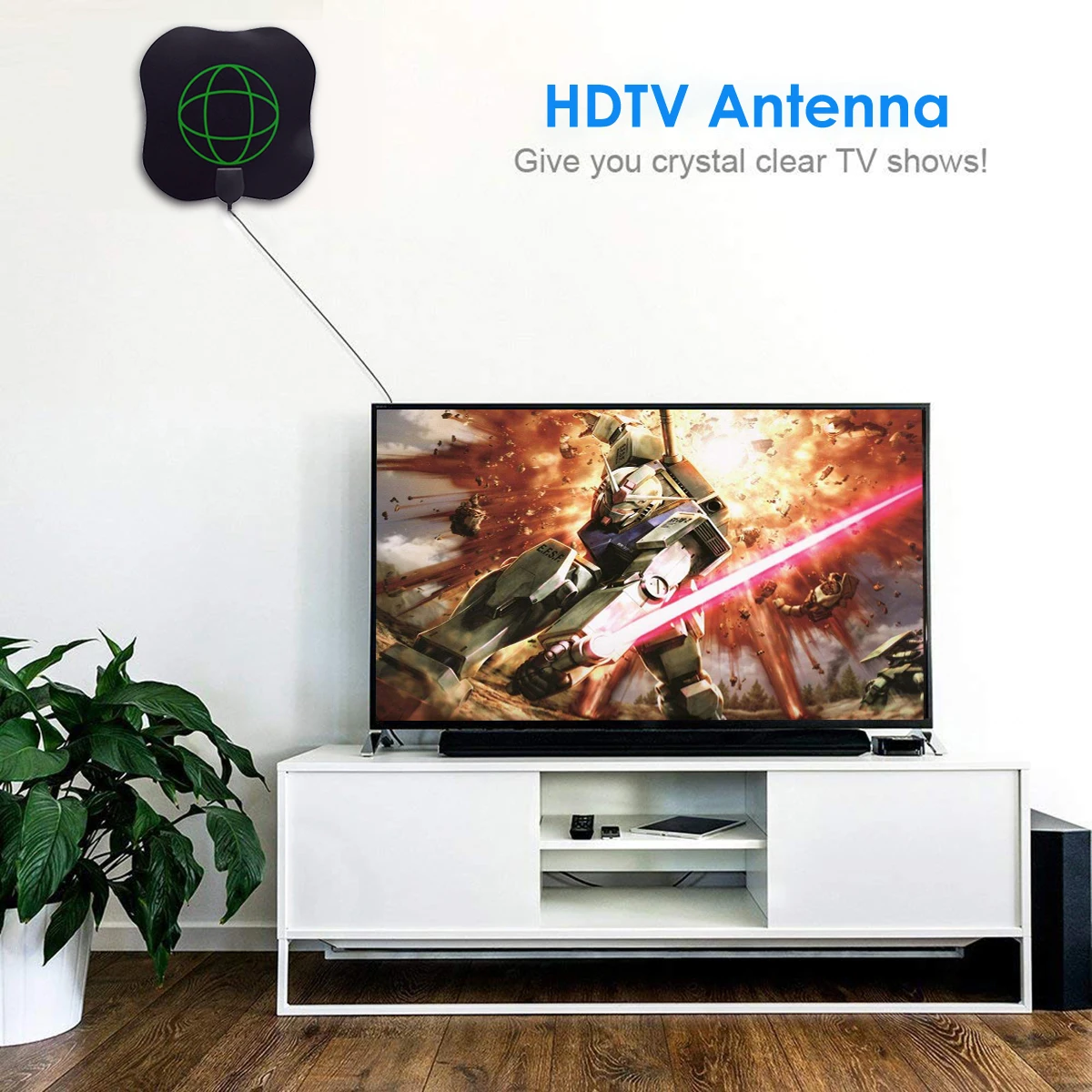 1080P UHF VHF DVB-T DVB-T2 HDTV Indoor digital TV HD TV Antenna  Thin Film with Amplifier