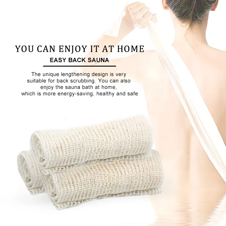 BSCI Custom OEM All Natural Rub Zao Towel Soft Eco Friendly Ramie Cotton Bath Towel for Body Shower Exfoliating and Cleansing