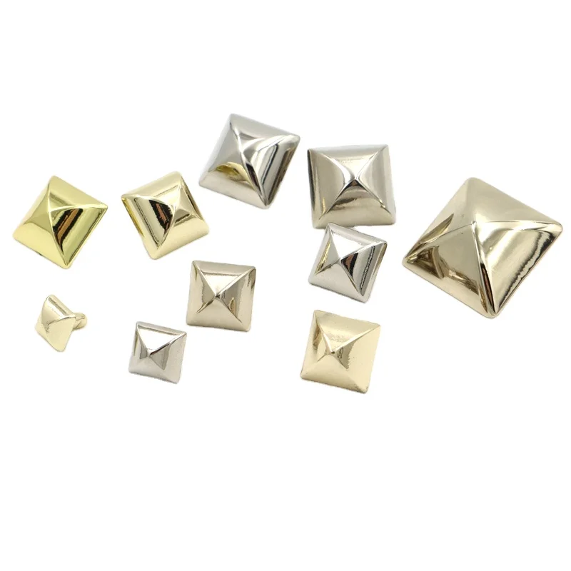 Quality Gold Plated 8mm Pyramid Rivet Collar Accessories Rivet Studs Custom Metal Rivets For Decorations