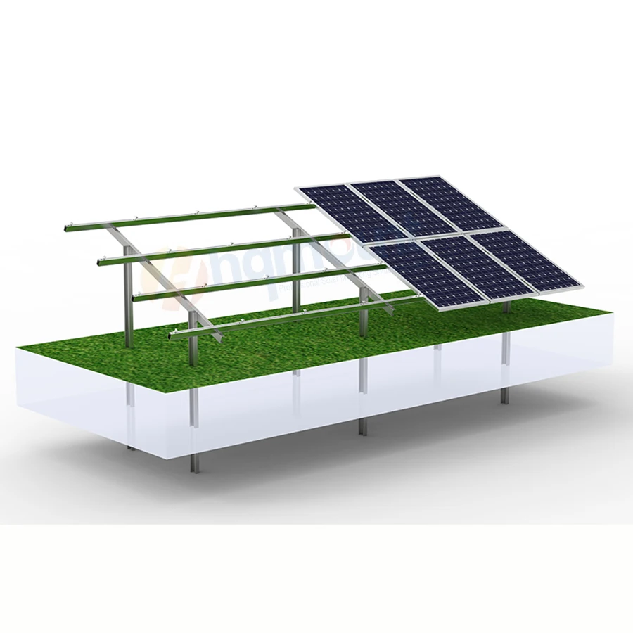 China Manufacturer Double Pole Solar Solution PV Ramming Pile Solar Mount Bracket Structure
