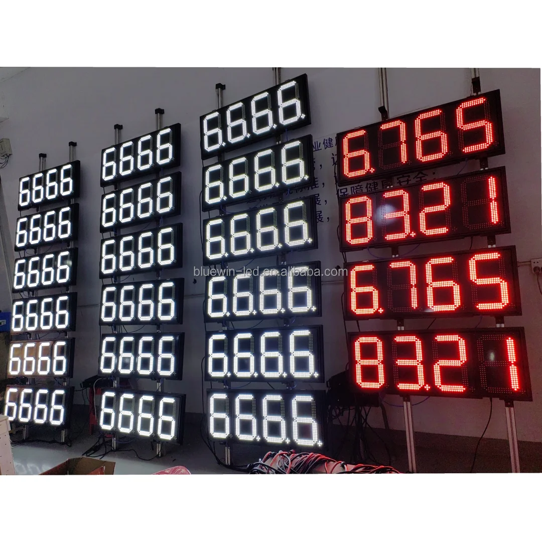 Outdoor advertising display in gas station gas price changer board gas station price boards