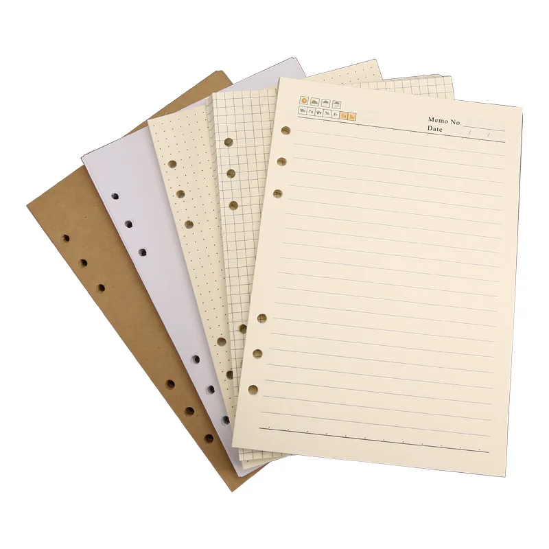 A5 Planner Notebook Filler Paper Page Lining For 6 Rings recyclable notebook pages