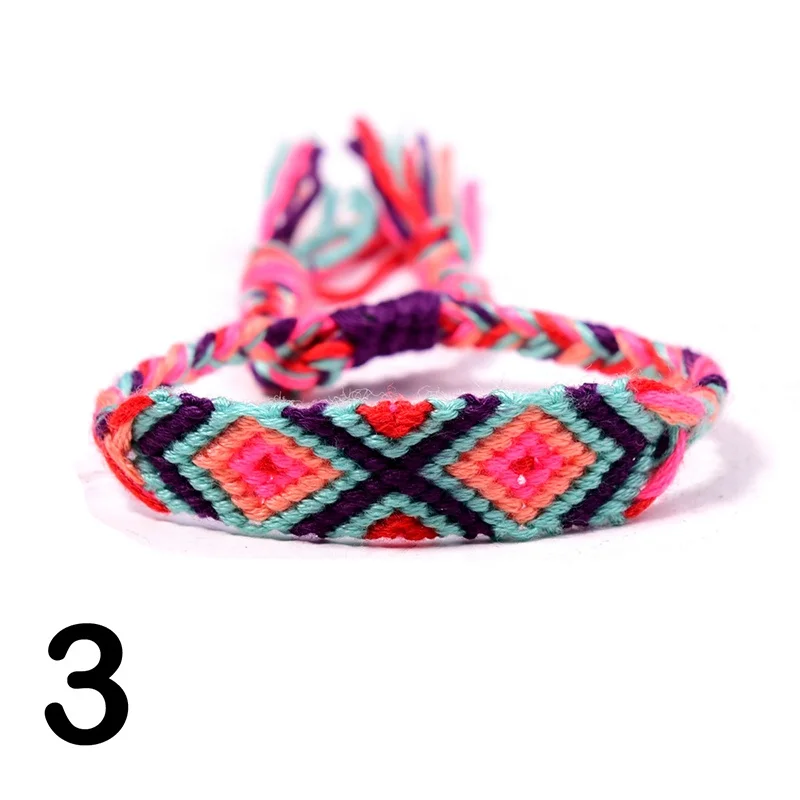 Handmade Rainbow Colorful Rope Braided Thread Friendship Bracelets