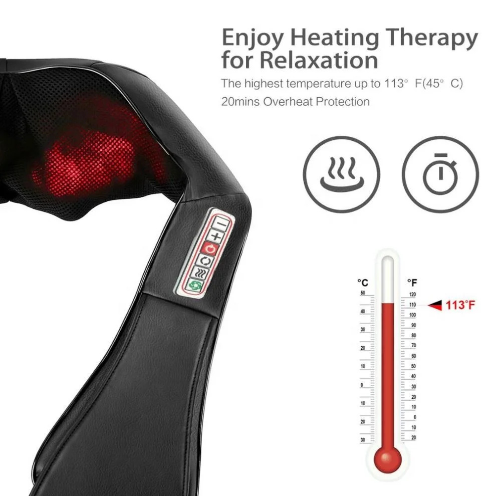 Best Selling Electrical Shiatsu Belt Vibrating Back Kneading Shoulder and Neck Massager for Car Seat and Home Use