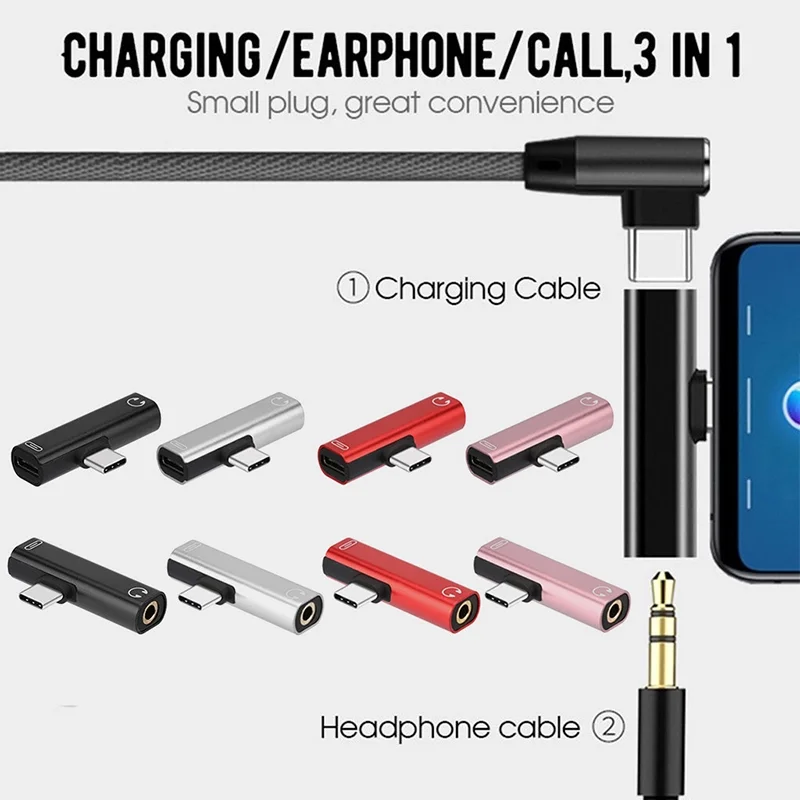 Мини USB C зарядное устройство сплиттер конвертер 2 в 1 Тип c 3 5 мм разъем наушники аудио адаптер для Samsung