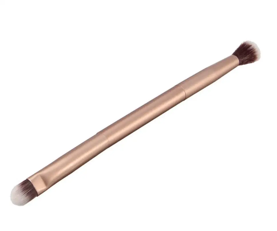 Cheap Rose gold double-head eyebrow makeup brush eye-shadow Makeup brush custom logo two end smudge makeup brush