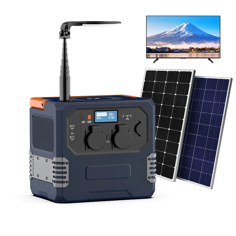 Wholesale 1200w Lifepo4 Lithium Battery Power Station Computer Phone Charging Portable Power Station System With Solar Panel