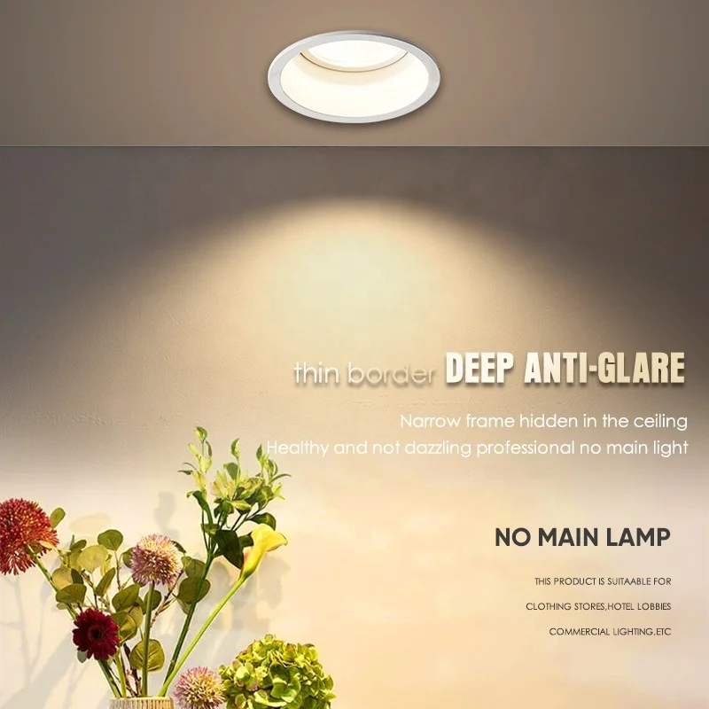 App Control Ra 90 COB Embedded Spot Lamp 6w 8w 10w 12w 15w Thin Border Deep Anti-glare Spotlight