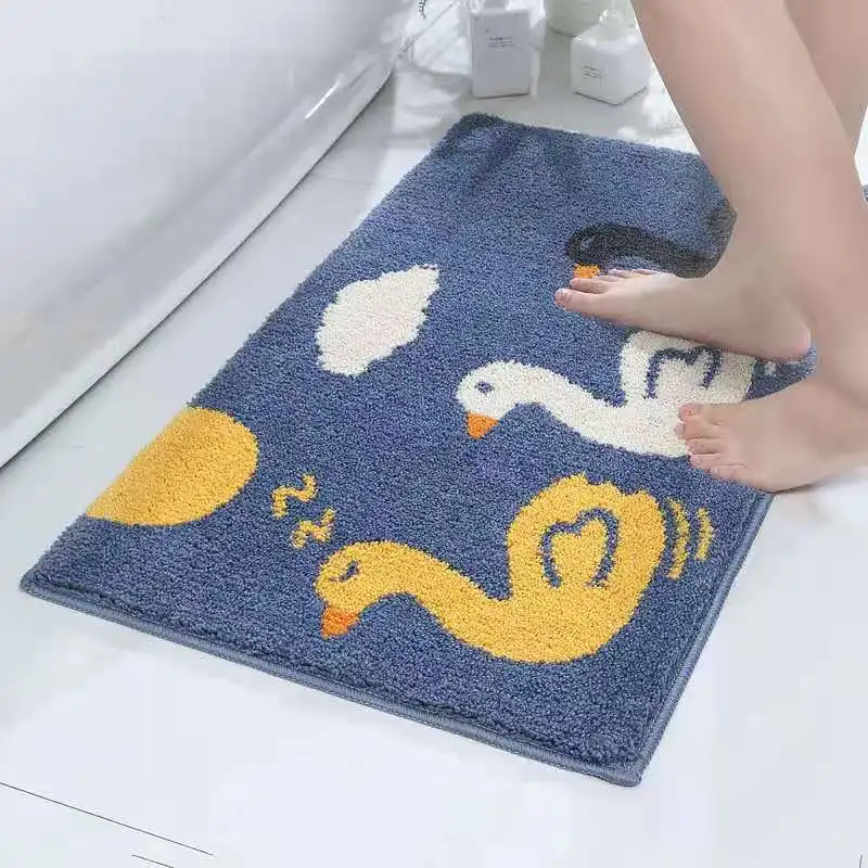 
Cheap Easy Clean Bathroom Skid Pad Factory Supply Waterproof Cartoon Shower Mats Plush Max Customized Bath Mats 