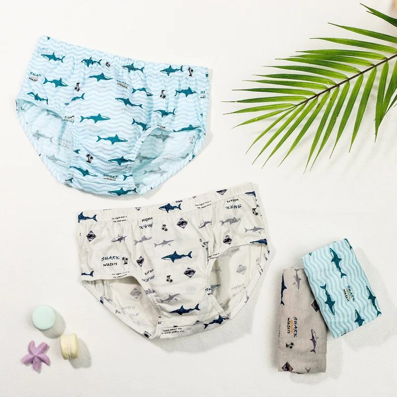 Fashion Cool Boy Underwear Shark Design Cartoon Kids Boys Boxer Shorts For`1-13Y Boys