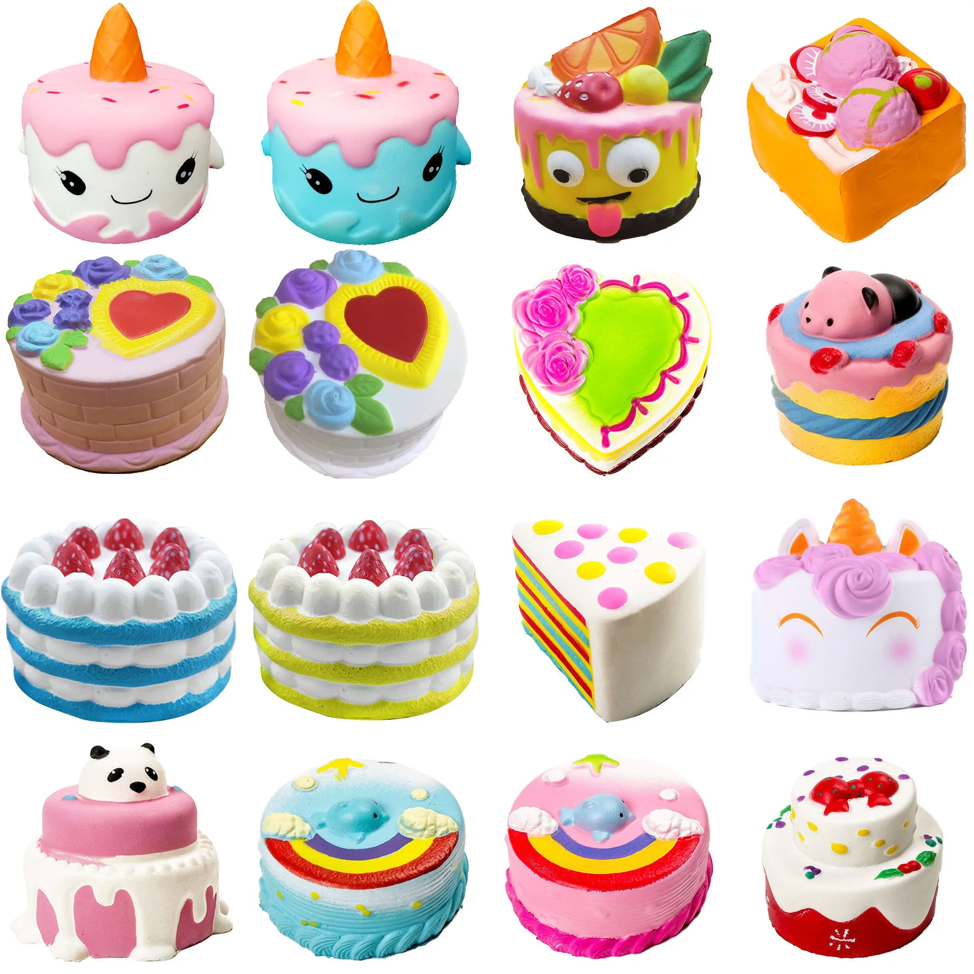 China Factory custom display box  Kawaii Pu Foam Slow Food Ice cream Squeeze Toy Slow Rising Scented Cute Squishy set meal