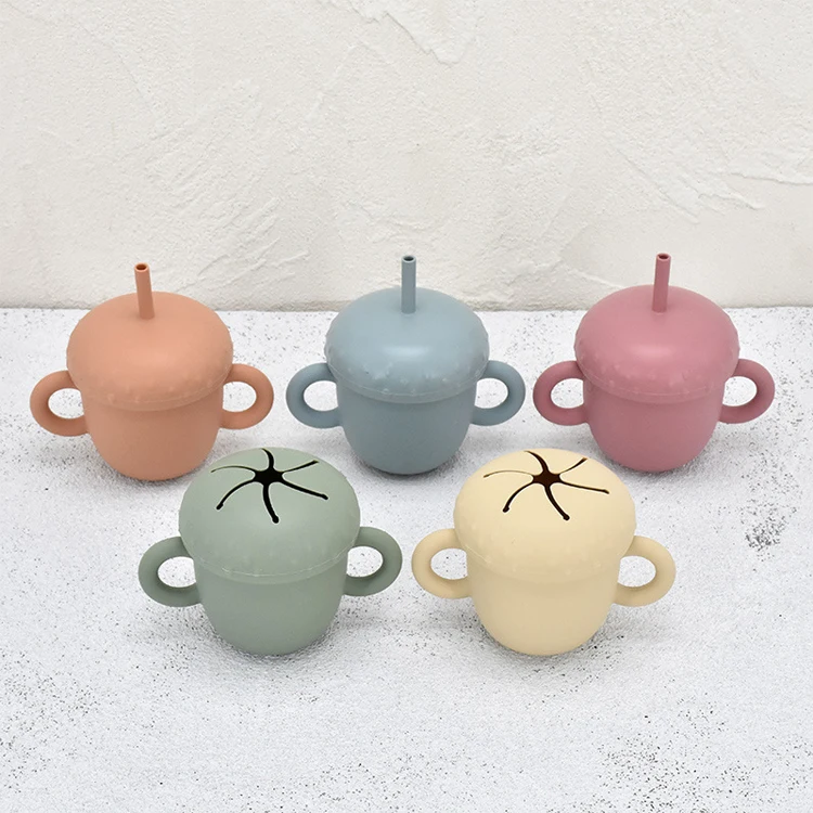 Food Grade Silicone Snack Cup For Kids No Spill Snack Cup Silicone Baby Snack Cup Kid