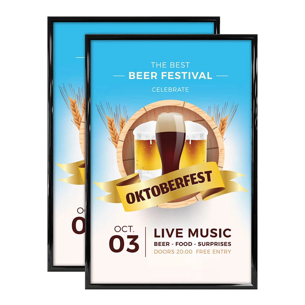 Черная Глянцевая вертикальная и горизонтальная настенная большая фоторамка для фотографий плакатов художественных принтов 24x36