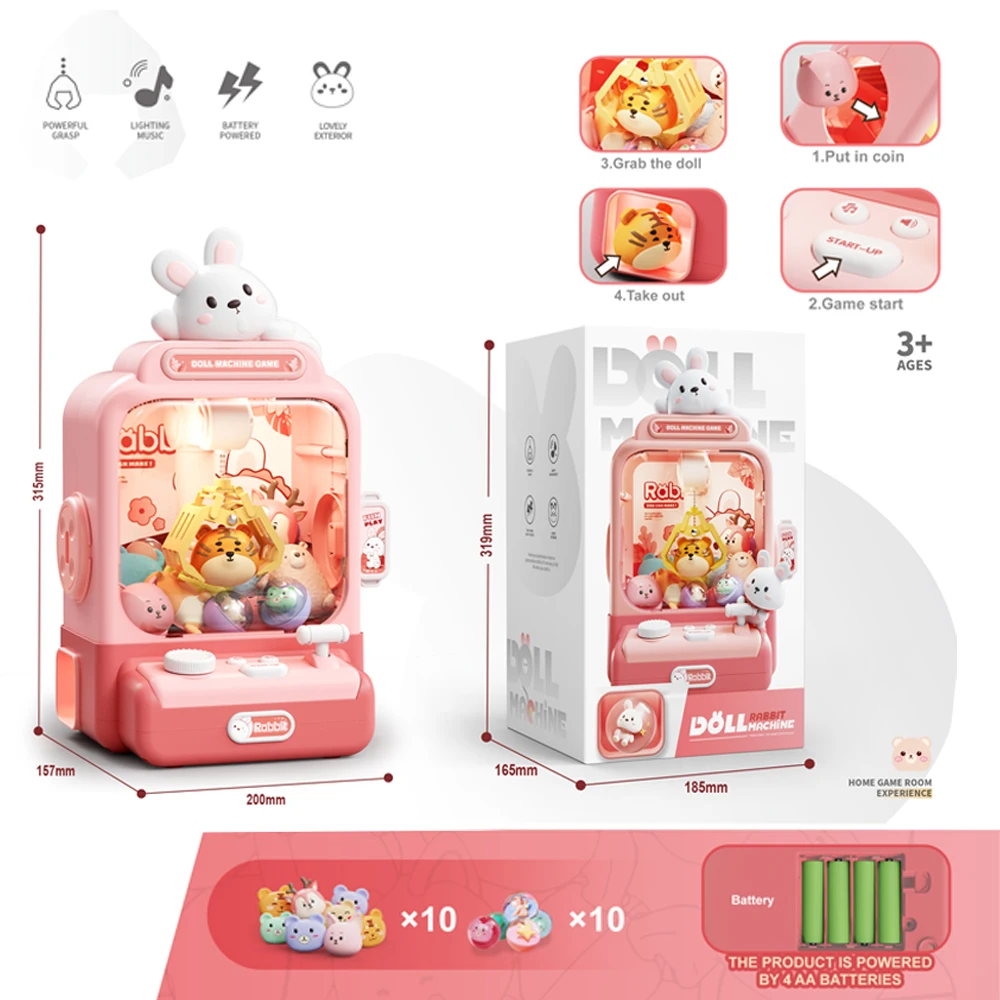 New products Animal Form  Dinosaur Claw Machine Electronic automatic Arcade Game Machine with Music Capsule Vending Machine toys