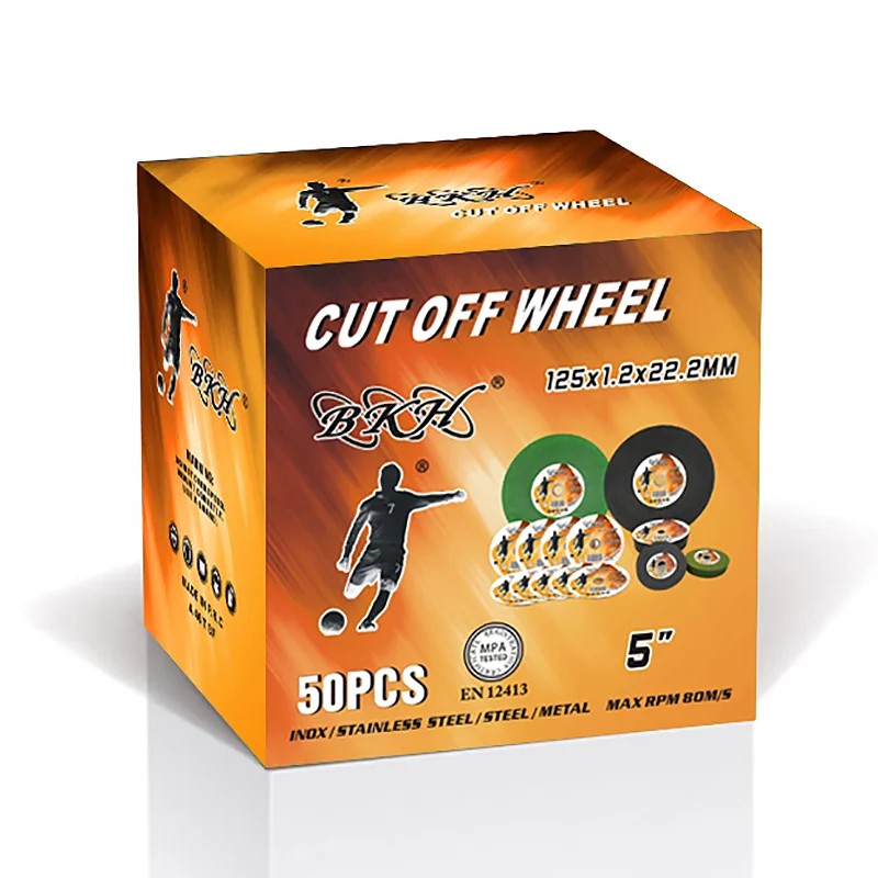 BKH Manufacturer Wholesale Abrasive 125*1.2*22.2 mm 2 Nets 5 Inch Cutting Wheels for Stainless Steel Metal