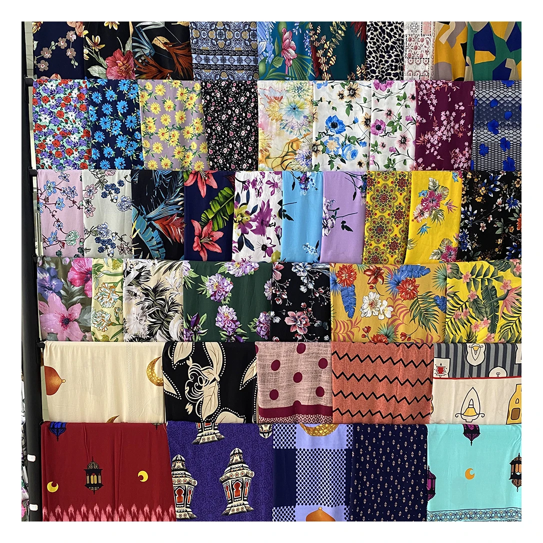 fruit printed rayon fabric manufacturer spun challis plain rayon material latest rayon fabric kain viscose fabric for pajamas