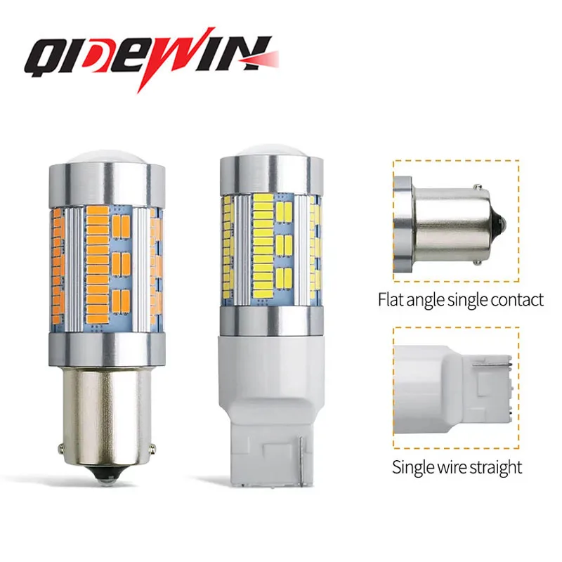 QIDEWIN super bright high power 1156 1157 t20 t25 4014 105smd led tail light bulb for car brake turn signal led lamp amber red